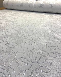 Ткань для штор жаккард тафта цвет серебро